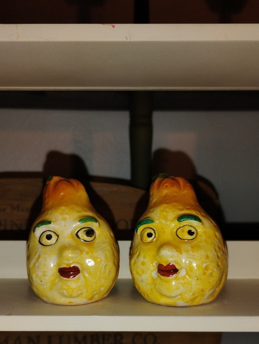 Vintage Fruit Pears Anthropomorphic Japan Ceramic Salt And Pepper Shakers